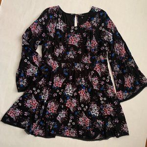 Torrid Floral Dress size 22 Black Floral Boho Short